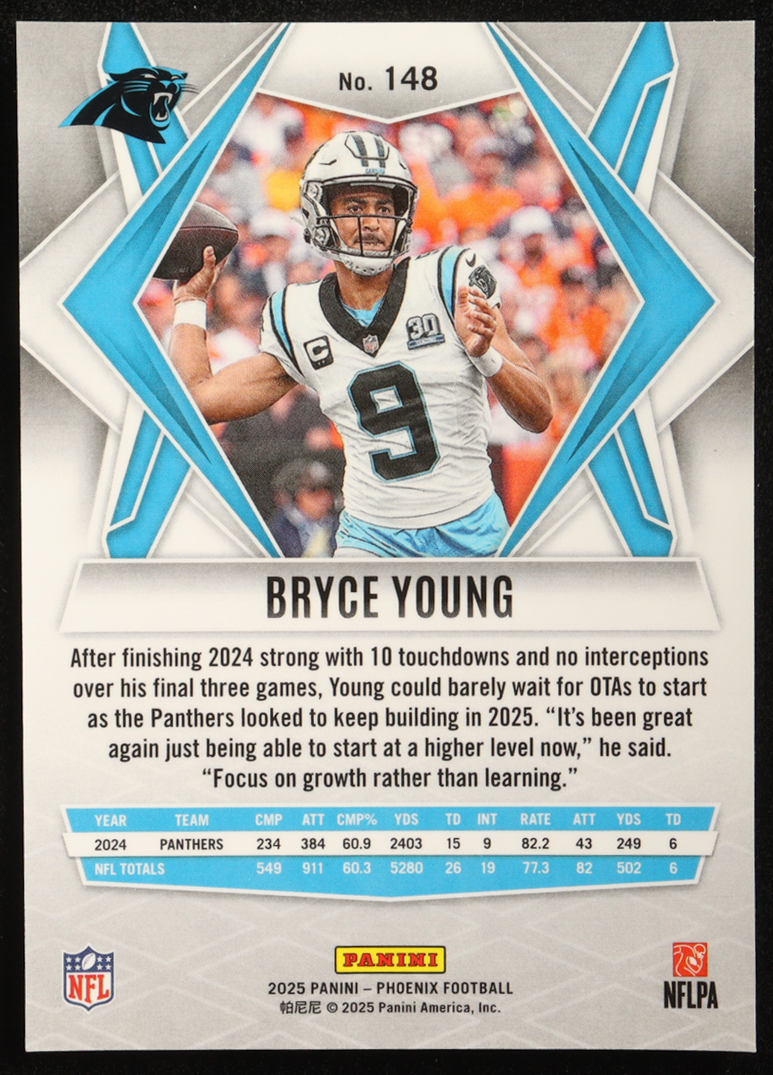 Bryce Young 2025 Panini Phoenix Silver #148 at PristineAuction.com Bryce Young 2025 Panini Phoenix Silver #148 at PristineAuction.com