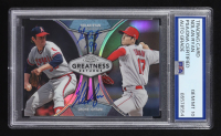 Nolan Ryan Signed 2019 Nolan Ryan with Shohei Ohtani Topps Chrome Greatness Returns #GRE-3 (PSA | Autograph Graded PSA 10) at PristineAuction.com