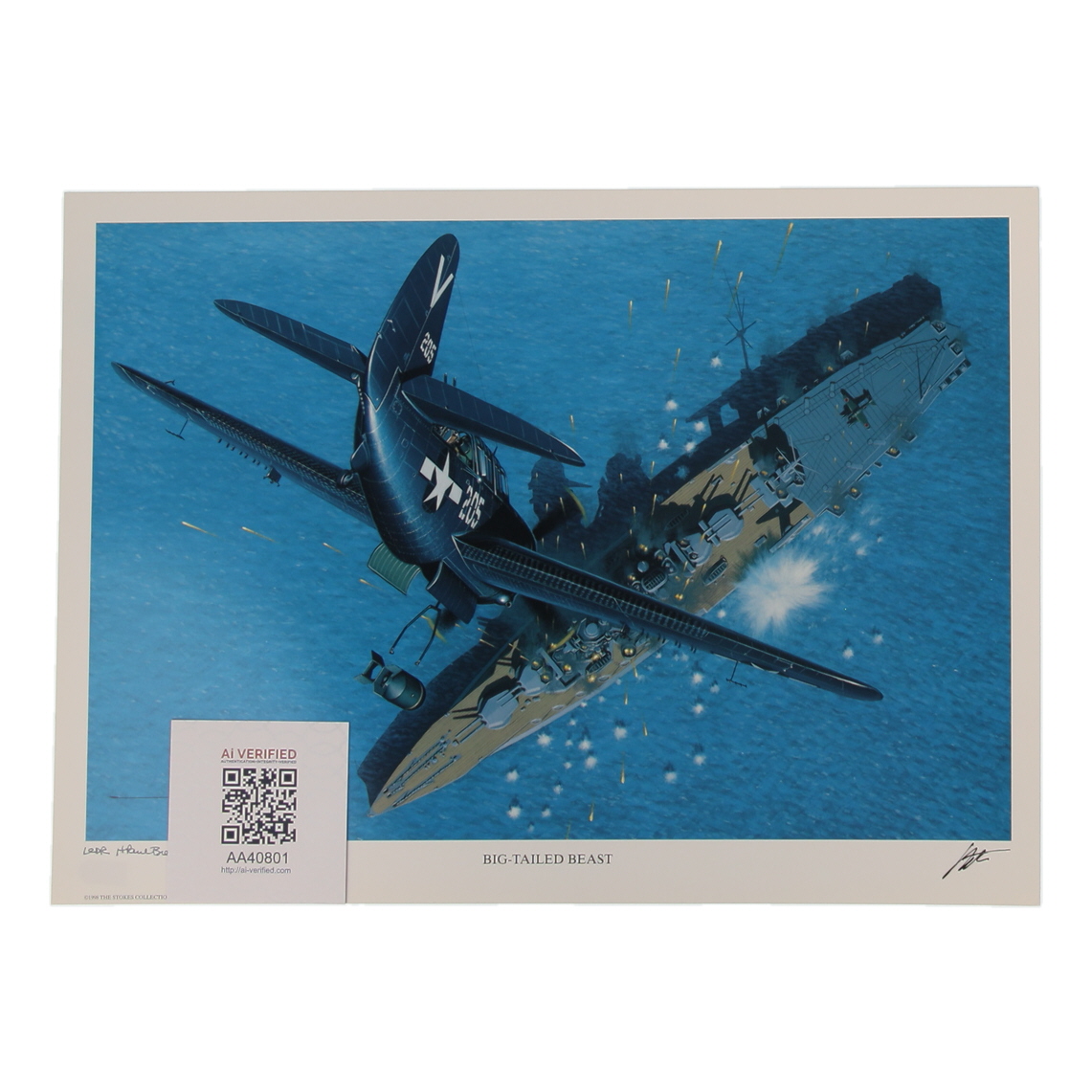 Paul Brehm Signed Stan Stokes "Big-Tailed Beast" Lithograph with Rank Inscription (AIV) at PristineAuction.com Paul Brehm Signed Stan Stokes "Big-Tailed Beast" Lithograph with Rank Inscription (AIV) at PristineAuction.com