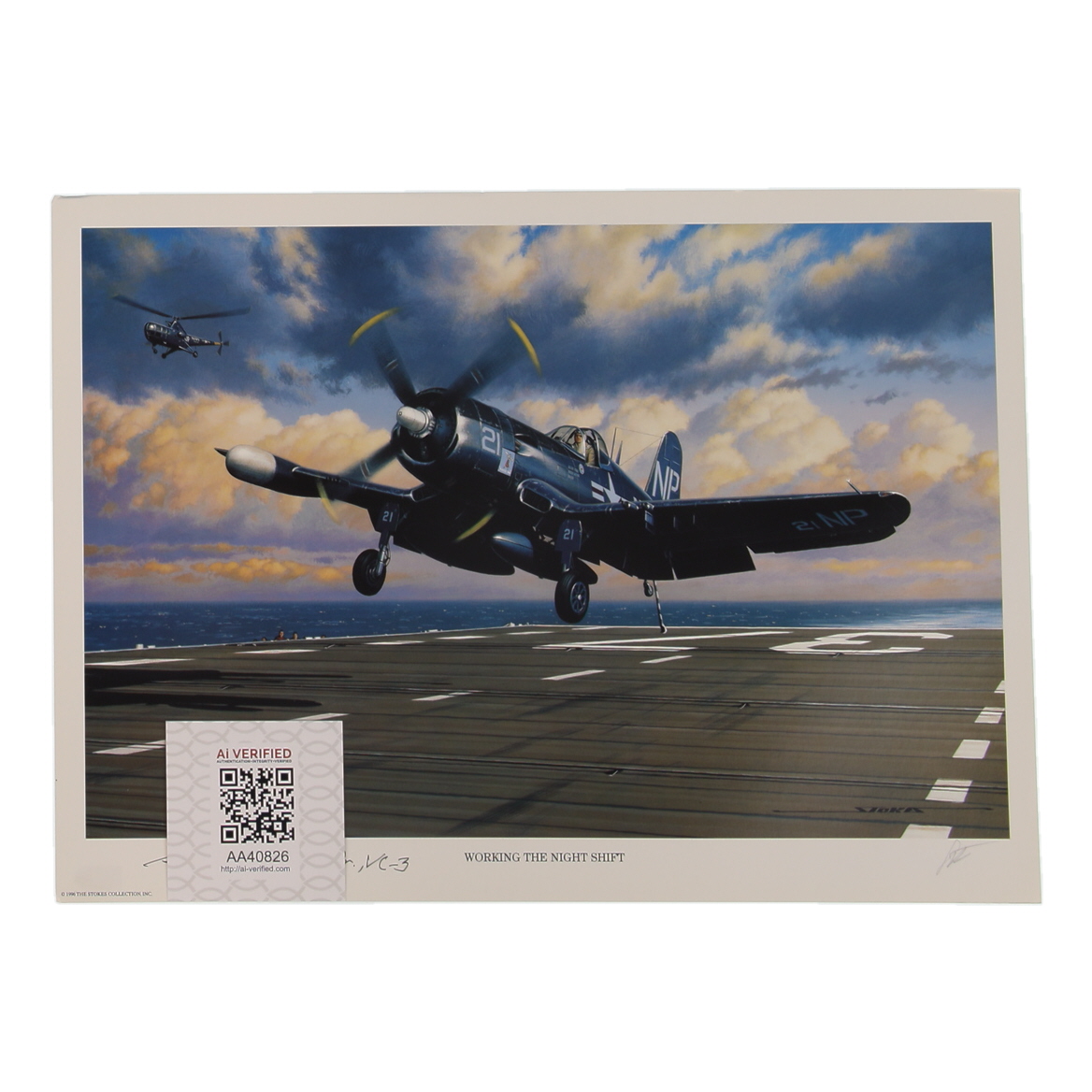 Guy Bordelon Signed Stan Stokes "Working The Night Shift" Lithograph Inscribed "VC-3" (AIV) at PristineAuction.com Guy Bordelon Signed Stan Stokes "Working The Night Shift" Lithograph Inscribed "VC-3" (AIV) at PristineAuction.com