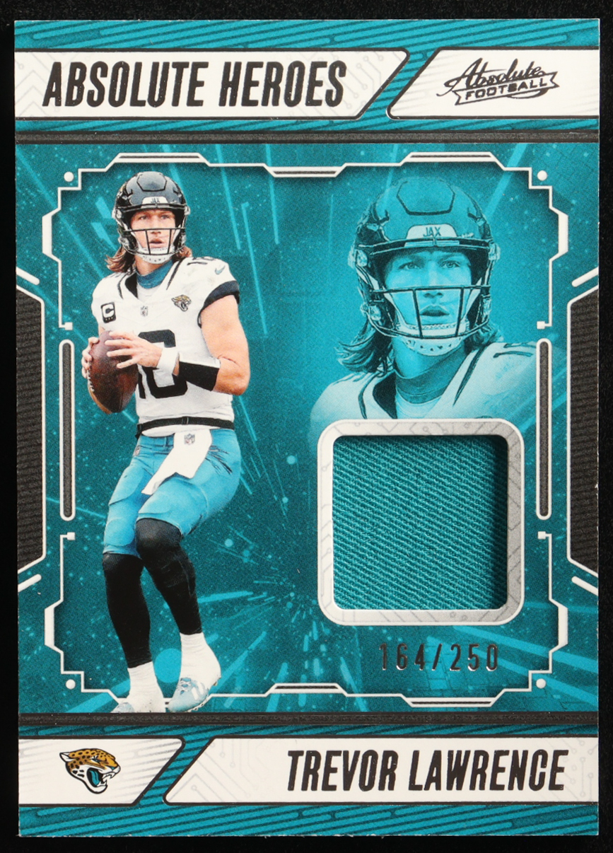 Trevor Lawrence 2024 Absolute Absolute Heroes Memorabilia #1 #164/250 at PristineAuction.com Trevor Lawrence 2024 Absolute Absolute Heroes Memorabilia #1 #164/250 at PristineAuction.com
