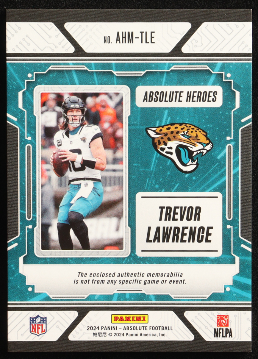 Trevor Lawrence 2024 Absolute Absolute Heroes Memorabilia #1 #164/250 at PristineAuction.com Trevor Lawrence 2024 Absolute Absolute Heroes Memorabilia #1 #164/250 at PristineAuction.com