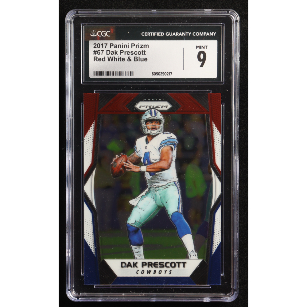 Dak Prescott 2017 Panini Prizm Prizms Red White and Blue #67 (CGC 9) at PristineAuction.com