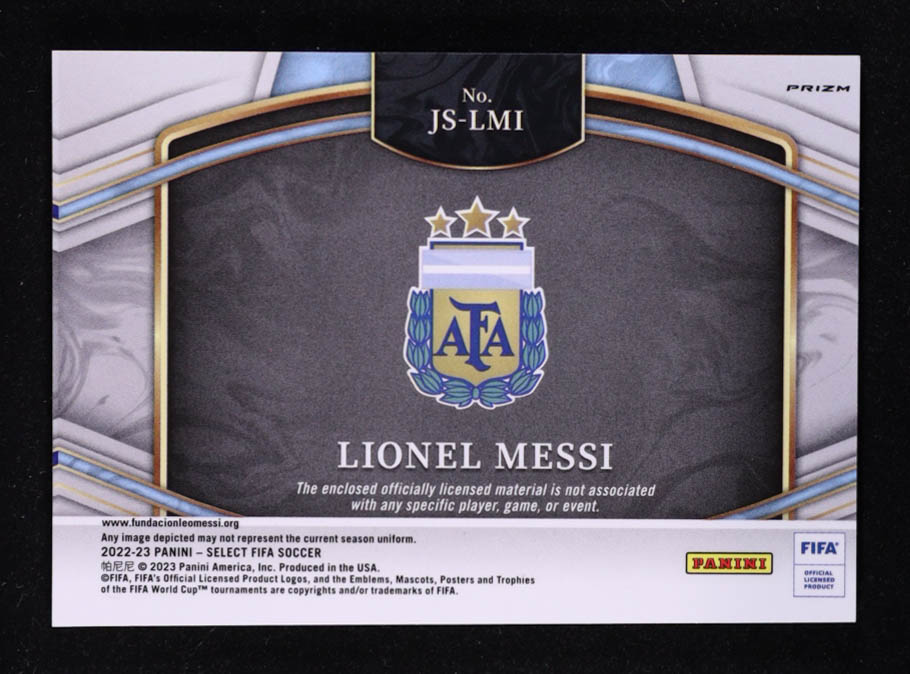 Lionel Messi 2022-23 Select FIFA Jumbo Swatches #8 at PristineAuction.com Lionel Messi 2022-23 Select FIFA Jumbo Swatches #8 at PristineAuction.com