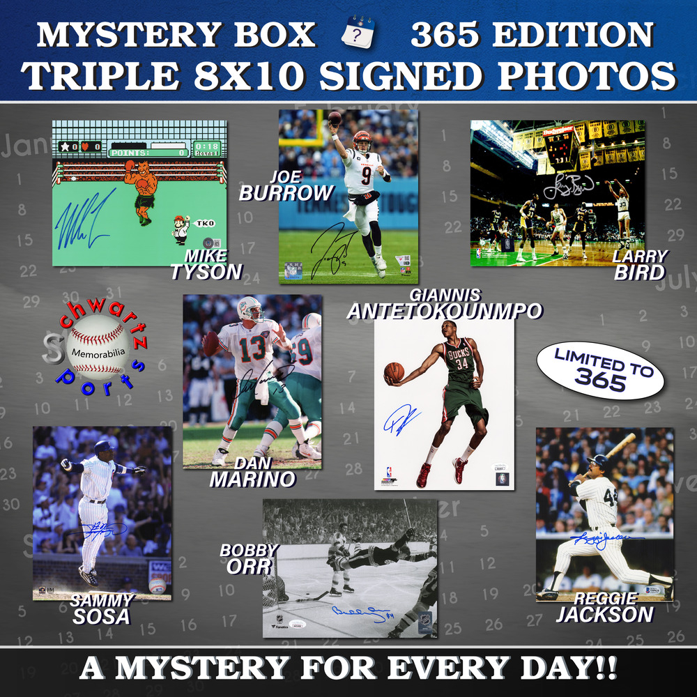 THE 365 BOX &ndash; Triple 8x10 Photo Signed Mystery Box - Series 1 - (Limited to 365) - Schwartz Sports at PristineAuction.com