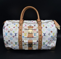 Louis Vuitton White Monogram Multicolor Keepall 45 #2 - Betty Jane France Collection at PristineAuction.com