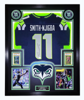 Jaxon Smith-Njigba Signed Seahawks Custom Framed Nike Elite Jersey with LED Display & (1) PSA 10 Graded Rookie Card (Fanatics) at PristineAuction.com