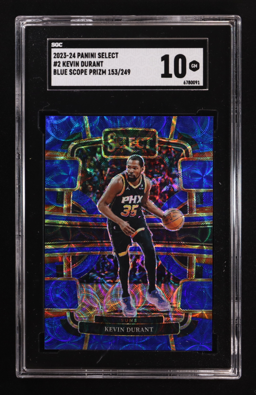 Kevin Durant 2023-24 Select Prizms Blue Scope #2 #153/249 (SGC 10) at PristineAuction.com Kevin Durant 2023-24 Select Prizms Blue Scope #2 #153/249 (SGC 10) at PristineAuction.com