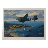 S.H. Matt Matheson Signed Stan Stokes "D-Day Invaders" Lithograph Inscribed "Maj Gen USA Rgt" (AIV) at PristineAuction.com