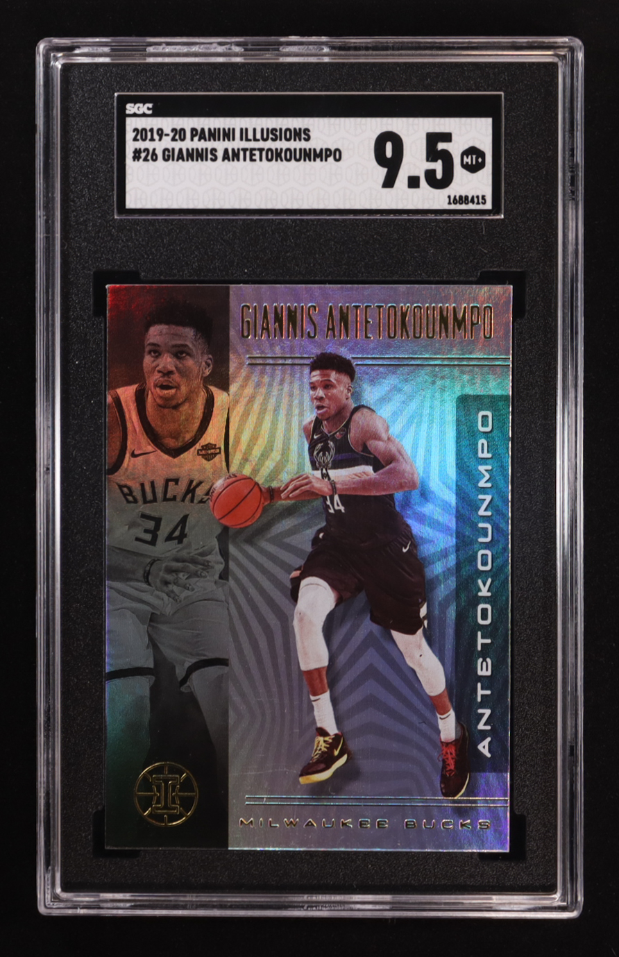 Giannis Antetokounmpo 2019-20 Panini Illusions #26 (SGC 9.5) at PristineAuction.com Giannis Antetokounmpo 2019-20 Panini Illusions #26 (SGC 9.5) at PristineAuction.com