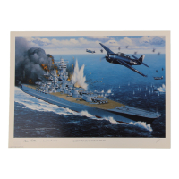 William Webb Patterson Signed Stan Stokes "Last Voyage Of The Yamato" Lithograph Inscribed "LT (JG) USNR VT-9" (AIV) at PristineAuction.com