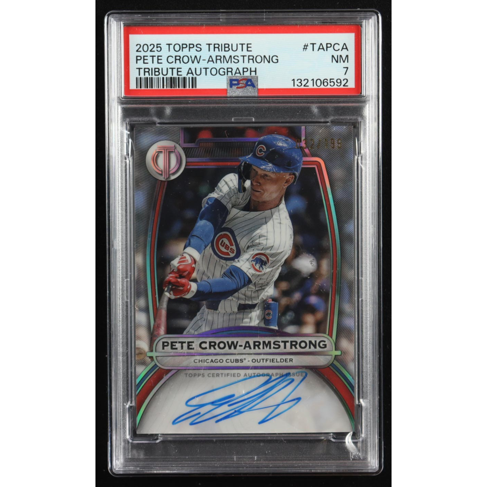 Pete Crow-Armstrong 2025 Topps Tribute Autographs #TAPCA (PSA 7) at PristineAuction.com