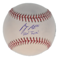Byron Buxton Signed OML Baseball Inscribed "Win! Twins!" (MLB & Fanatics) at PristineAuction.com