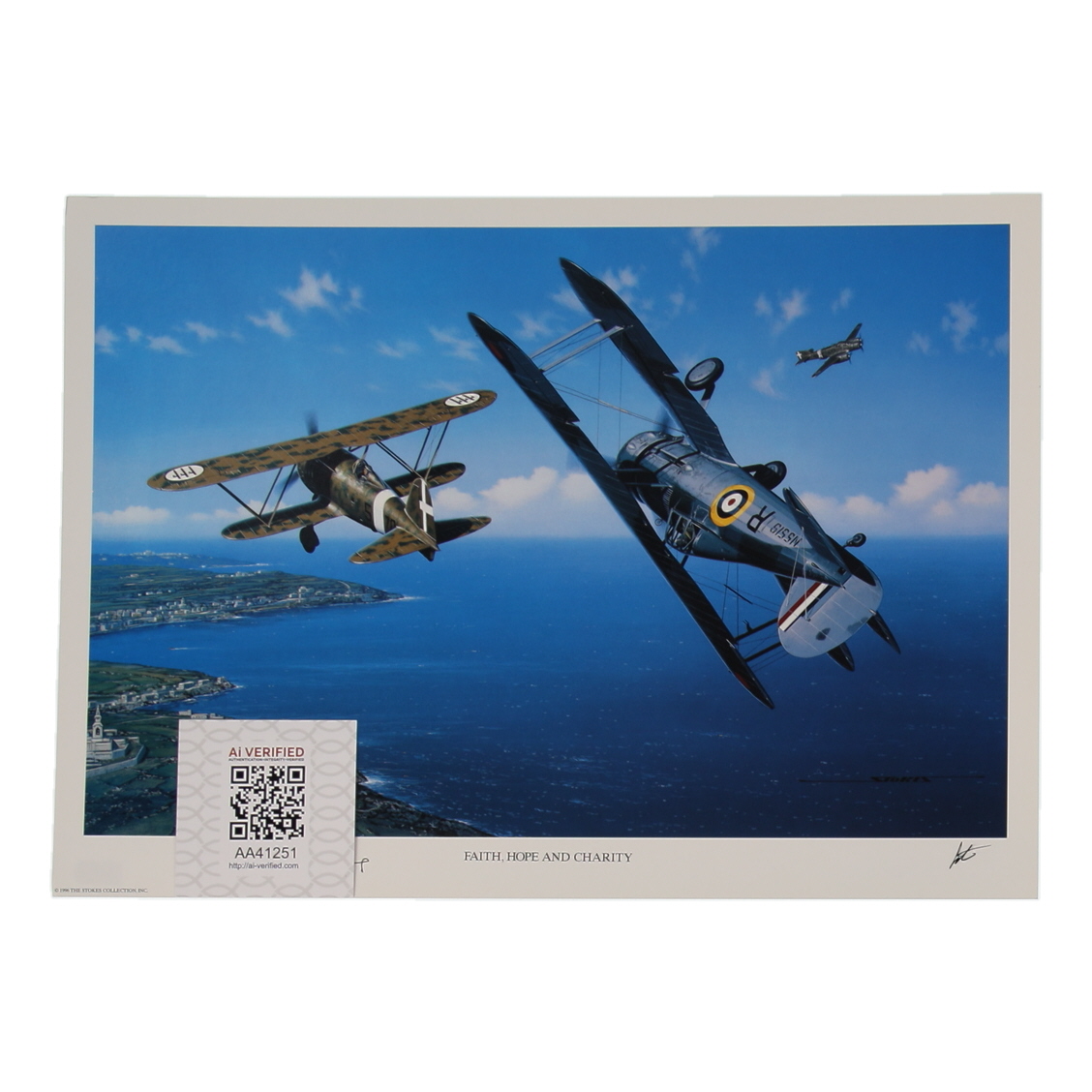 James Pickering Signed Stan Stokes "Faith, Hope And Charity" Lithograph Inscribed "RAF FL/LT" (AIV) at PristineAuction.com James Pickering Signed Stan Stokes "Faith, Hope And Charity" Lithograph Inscribed "RAF FL/LT" (AIV) at PristineAuction.com