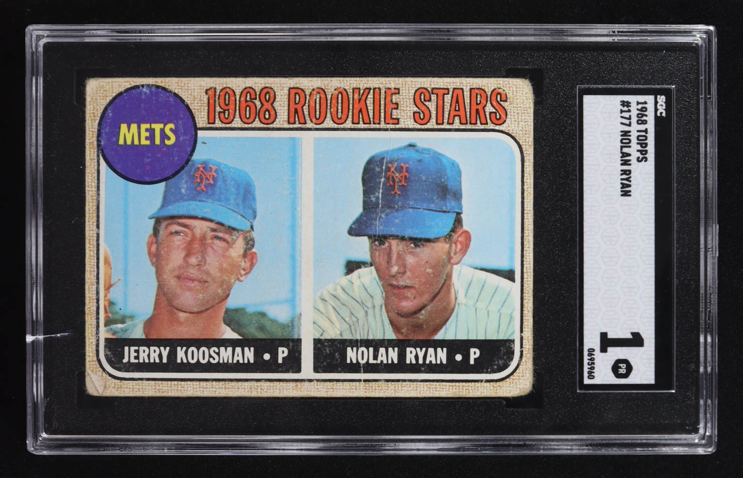 Nolan Ryan 1968 Topps Mets Rookie Stars #177 RC (SGC 1) at PristineAuction.com Nolan Ryan 1968 Topps Mets Rookie Stars #177 RC (SGC 1) at PristineAuction.com
