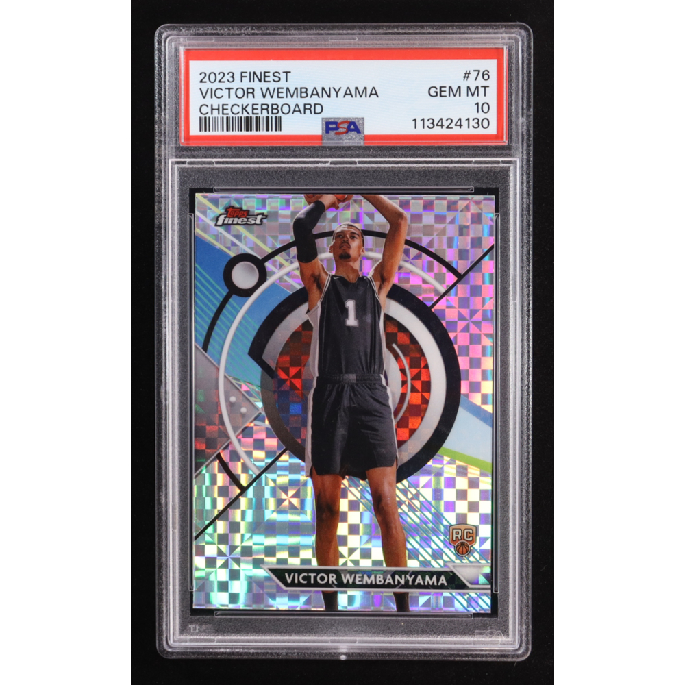 Victor Wembanyama 2023-24 Topps Finest Checkerboard #76 RC (PSA 10) at PristineAuction.com
