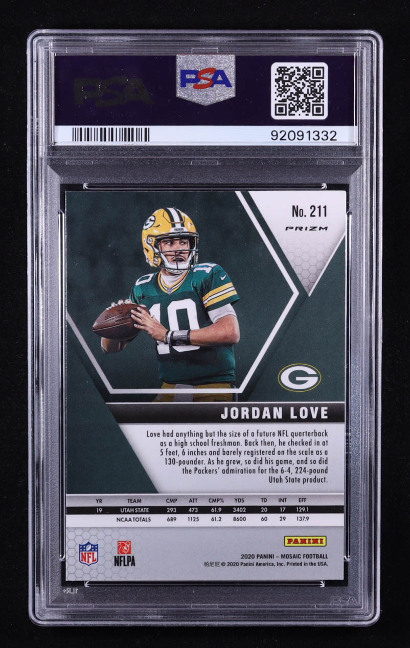 Jordan Love 2020 Panini Mosaic Mosaic #211 RC (PSA 10) at PristineAuction.com Jordan Love 2020 Panini Mosaic Mosaic #211 RC (PSA 10) at PristineAuction.com