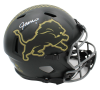 Jameson Williams Signed Lions Full-Size Salute to Service Alternate Speed Helmet (Beckett) at PristineAuction.com