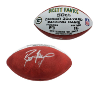 Brett Favre Signed Packers 50th Career 300-Yard Passing Game Commemorative NFL Football (Radtke) at PristineAuction.com