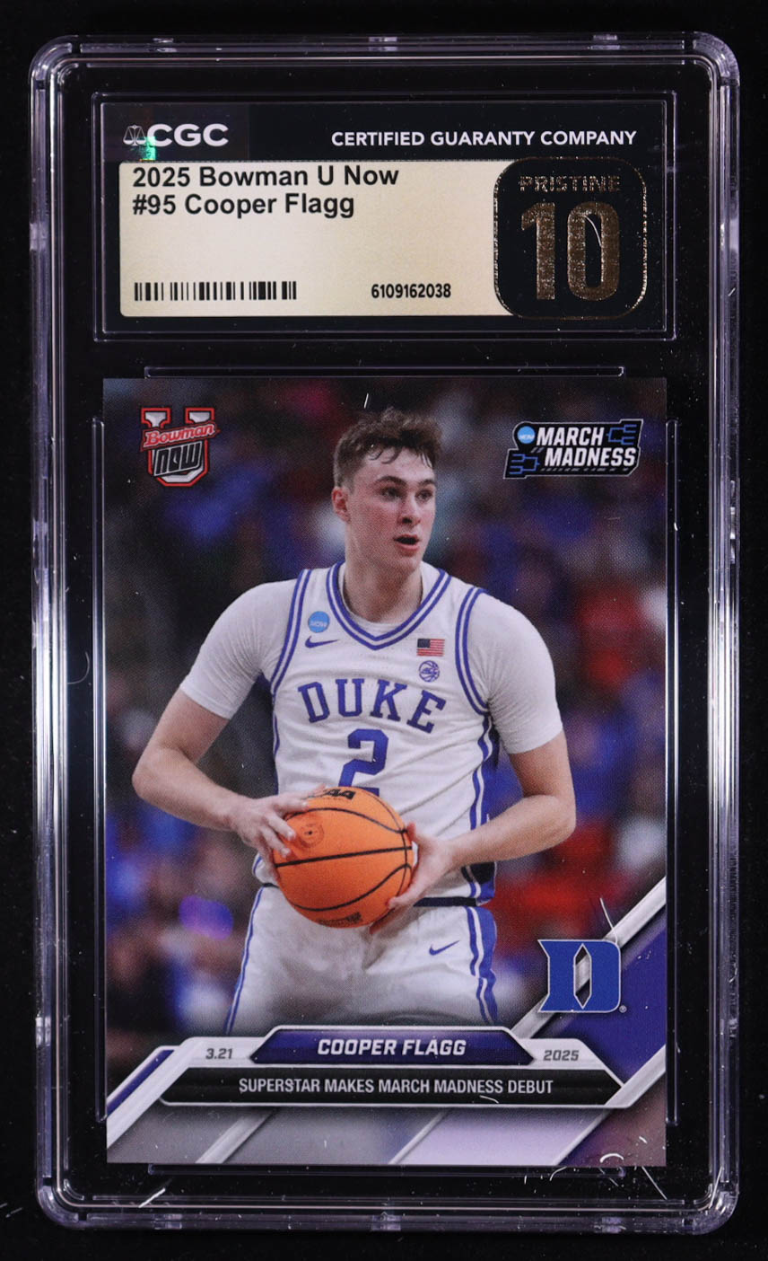 Cooper Flagg 2024-25 Bowman University Now #95 RC (CGC 10 | Pristine Black Label) at PristineAuction.com Cooper Flagg 2024-25 Bowman University Now #95 RC (CGC 10 | Pristine Black Label) at PristineAuction.com