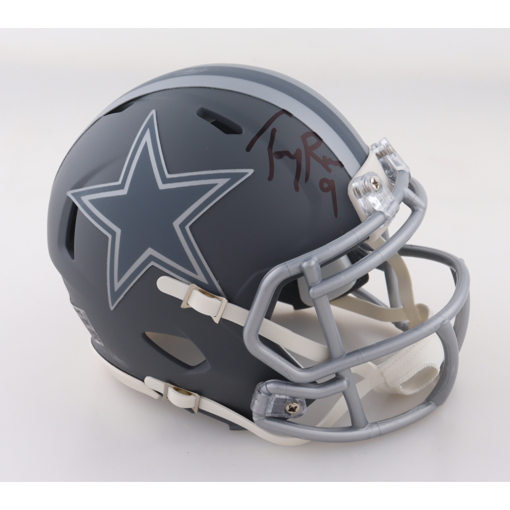 Tony Romo Signed Cowboys Slate Alternate Speed Mini Helmet (JSA) at PristineAuction.com