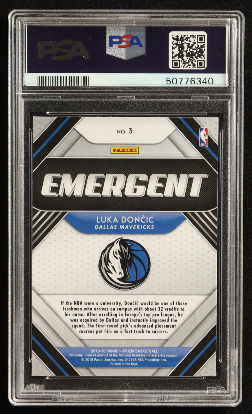 Luka Doncic 2018-19 Panini Prizm Emergent #3 (PSA 10) at PristineAuction.com Luka Doncic 2018-19 Panini Prizm Emergent #3 (PSA 10) at PristineAuction.com