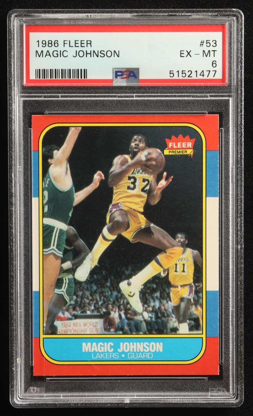 Magic Johnson 1986-87 Fleer #53 #53/132 (PSA 6) at PristineAuction.com Magic Johnson 1986-87 Fleer #53 #53/132 (PSA 6) at PristineAuction.com