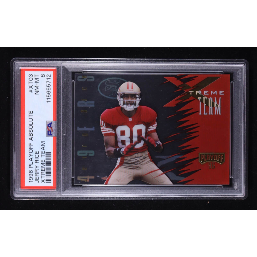 Jerry Rice 1996 Playoff Absolute Xtreme Team #XT-03 (PSA 8) at PristineAuction.com