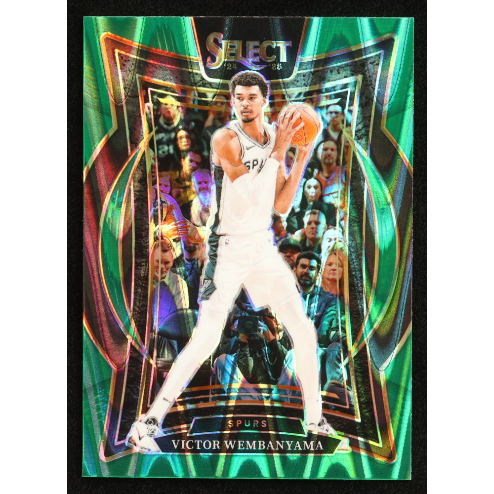 Victor Wembanyama 2024-25 Select Green Tectonic Prizms #9 at PristineAuction.com