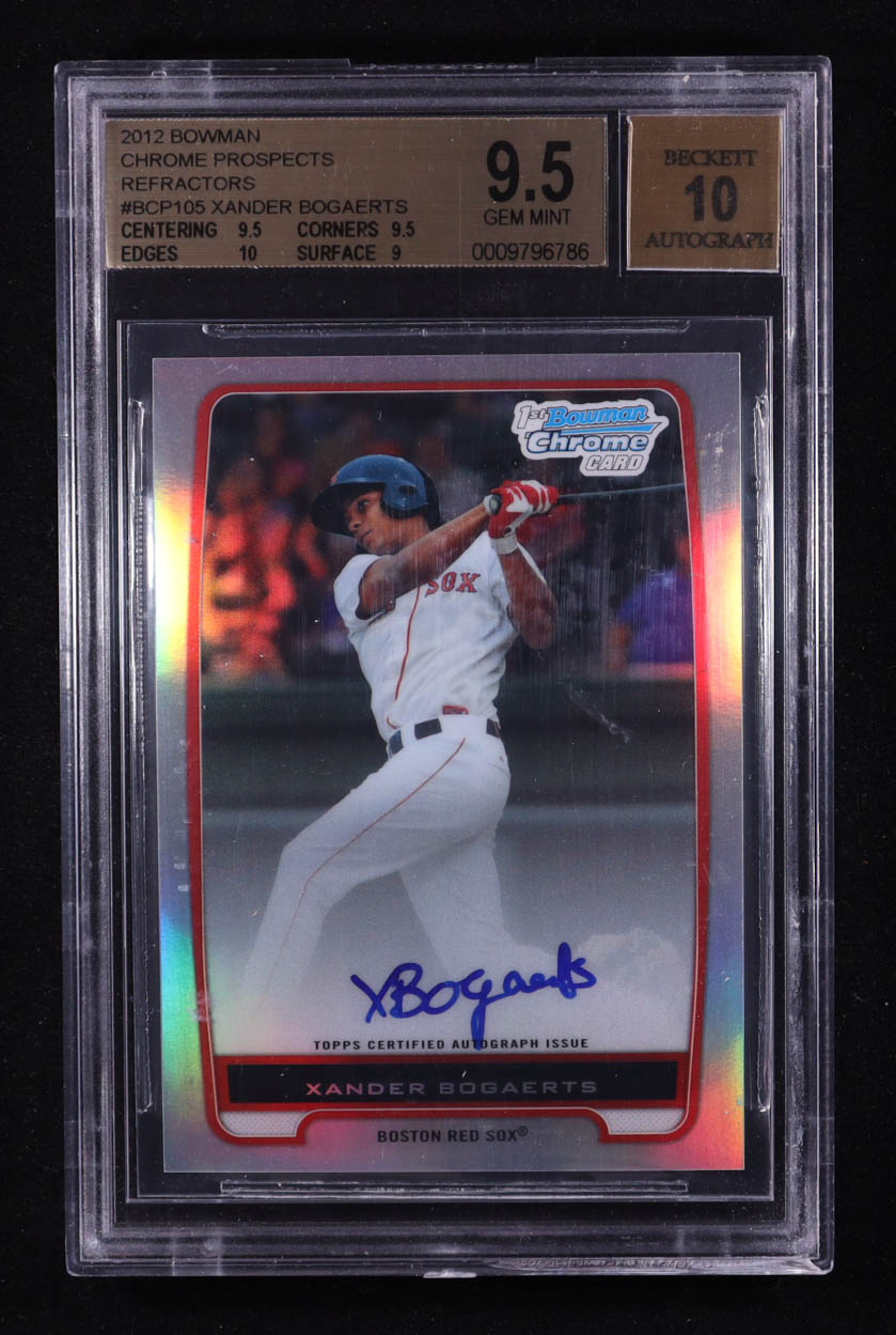Xander Bogaerts 2012 Bowman Chrome Prospect Autographs Refractors #BCP105 #002/500 (BGS 9.5) at PristineAuction.com Xander Bogaerts 2012 Bowman Chrome Prospect Autographs Refractors #BCP105 #002/500 (BGS 9.5) at PristineAuction.com