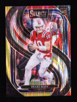 Drake Maye 2024 Select Prizm Red and Yellow Shock #113 RC at PristineAuction.com