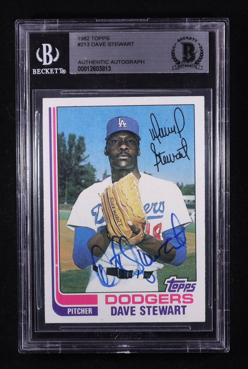 Dave Stewart Signed 1982 Topps #213 RC (BGS Encapsulated) at PristineAuction.com Dave Stewart Signed 1982 Topps #213 RC (BGS Encapsulated) at PristineAuction.com
