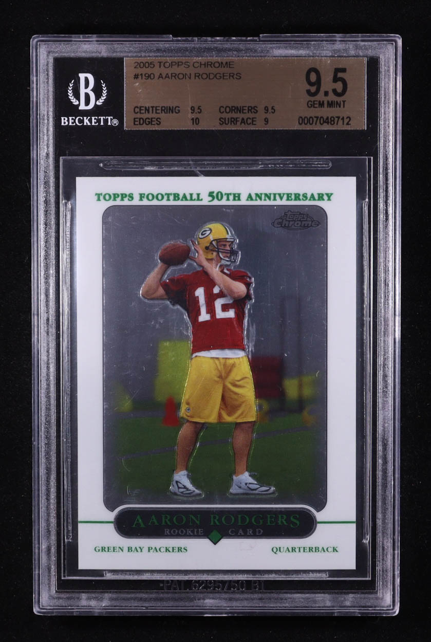 Aaron Rodgers 2005 Topps Chrome #190 RC (BGS 9.5) at PristineAuction.com Aaron Rodgers 2005 Topps Chrome #190 RC (BGS 9.5) at PristineAuction.com