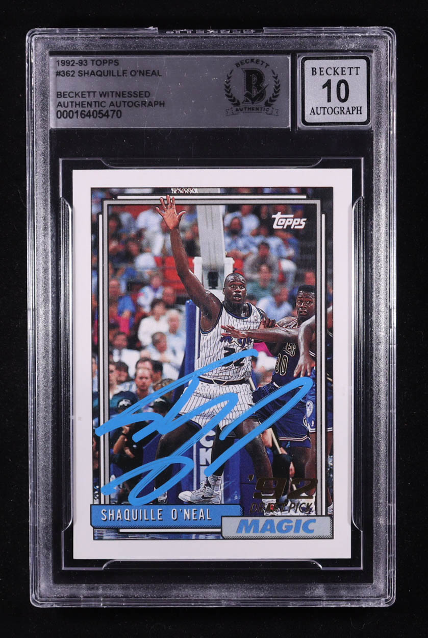 Shaquille O'Neal Signed 1992-93 Topps #362 RC (BGS Encapsulated) at PristineAuction.com Shaquille O'Neal Signed 1992-93 Topps #362 RC (BGS Encapsulated) at PristineAuction.com