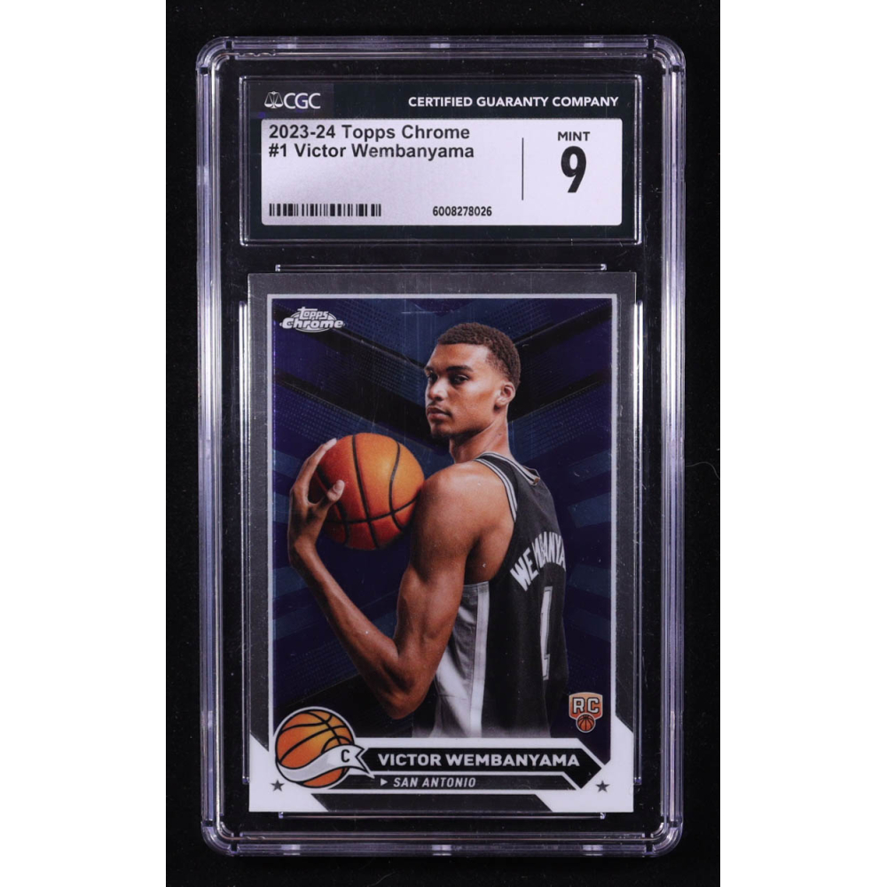 VIctor Wembanyama 2023-24 Topps Chrome #1 RC (CGC 9) at PristineAuction.com