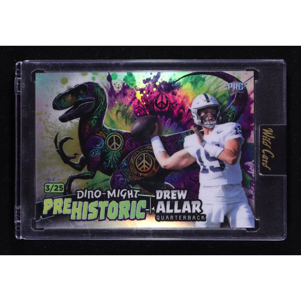 Drew Allar 2024 Wild Card Alumination Dino-Might Pre Historic Raptor #PHRAP1-DA RC #3/25 at PristineAuction.com