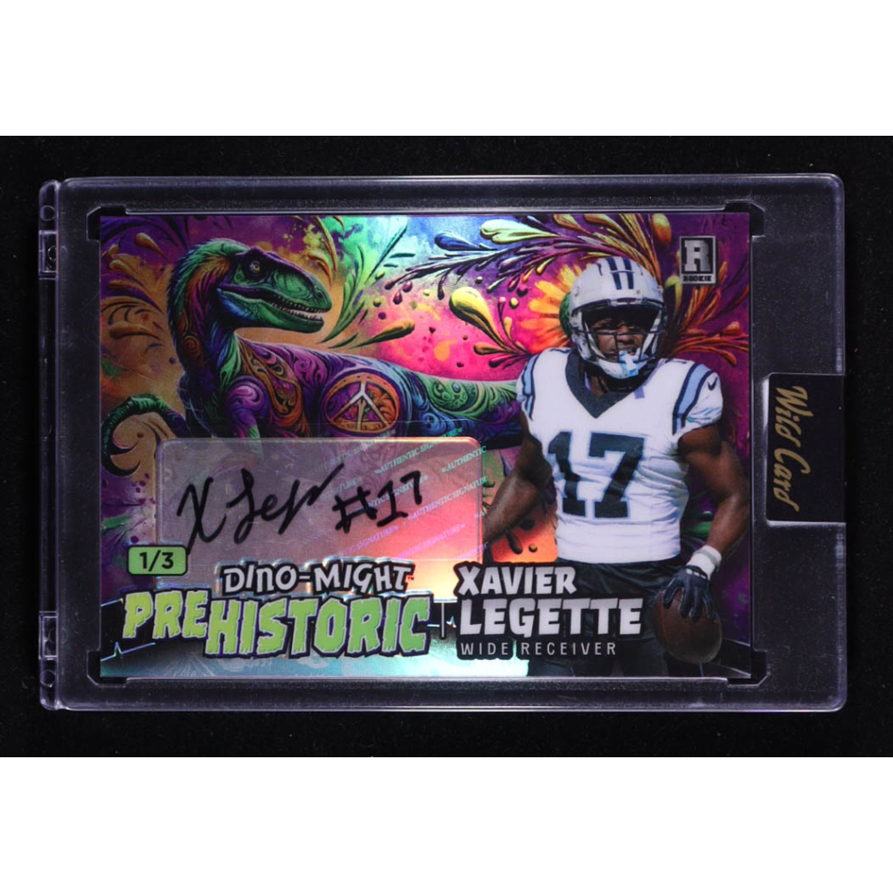 Xavier Legette 2024 Wild Card Alumination Dino-Might Pre Historic Raptor #PHRAP3-XLA RC #1/3 at PristineAuction.com
