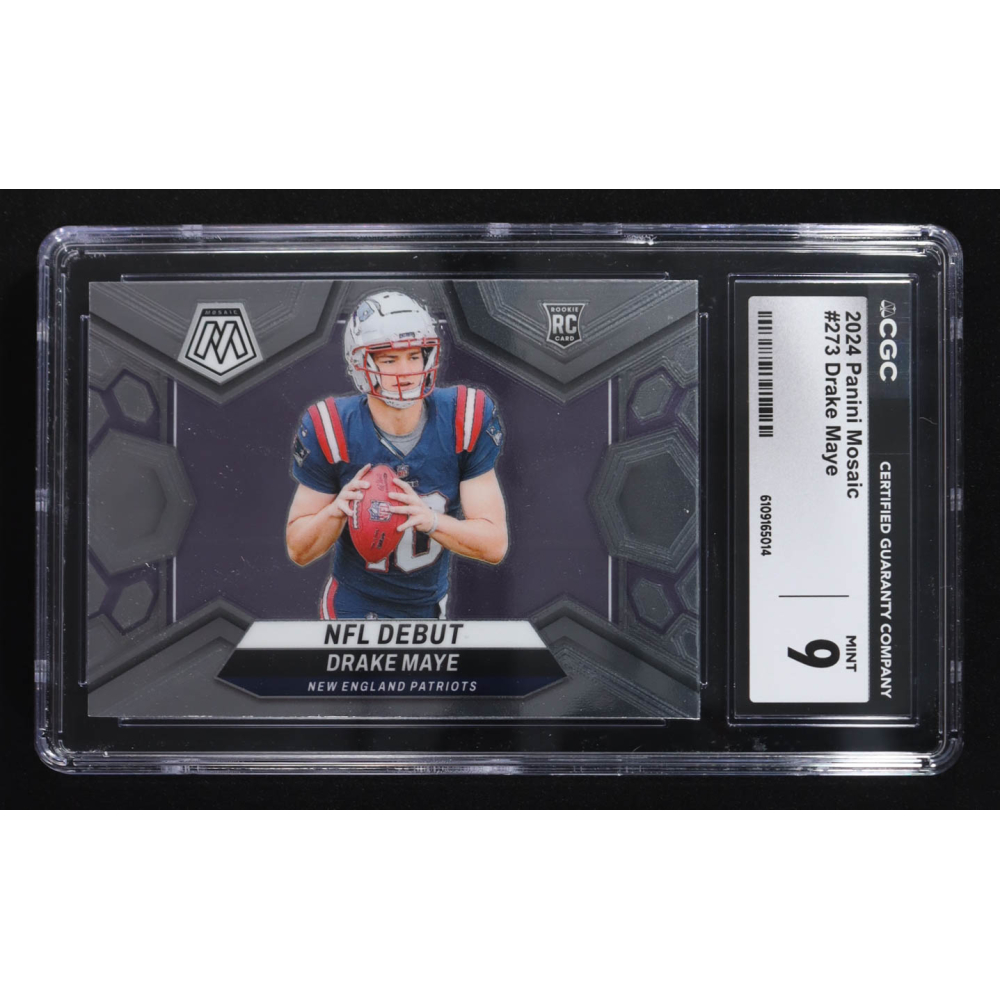 Drake Maye 2024 Panini Mosaic #273 DEB RC (CGC 9) at PristineAuction.com