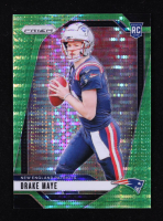 Drake Maye 2024 Panini Prizm Prizms Neon Green Pulsar #329 RC at PristineAuction.com