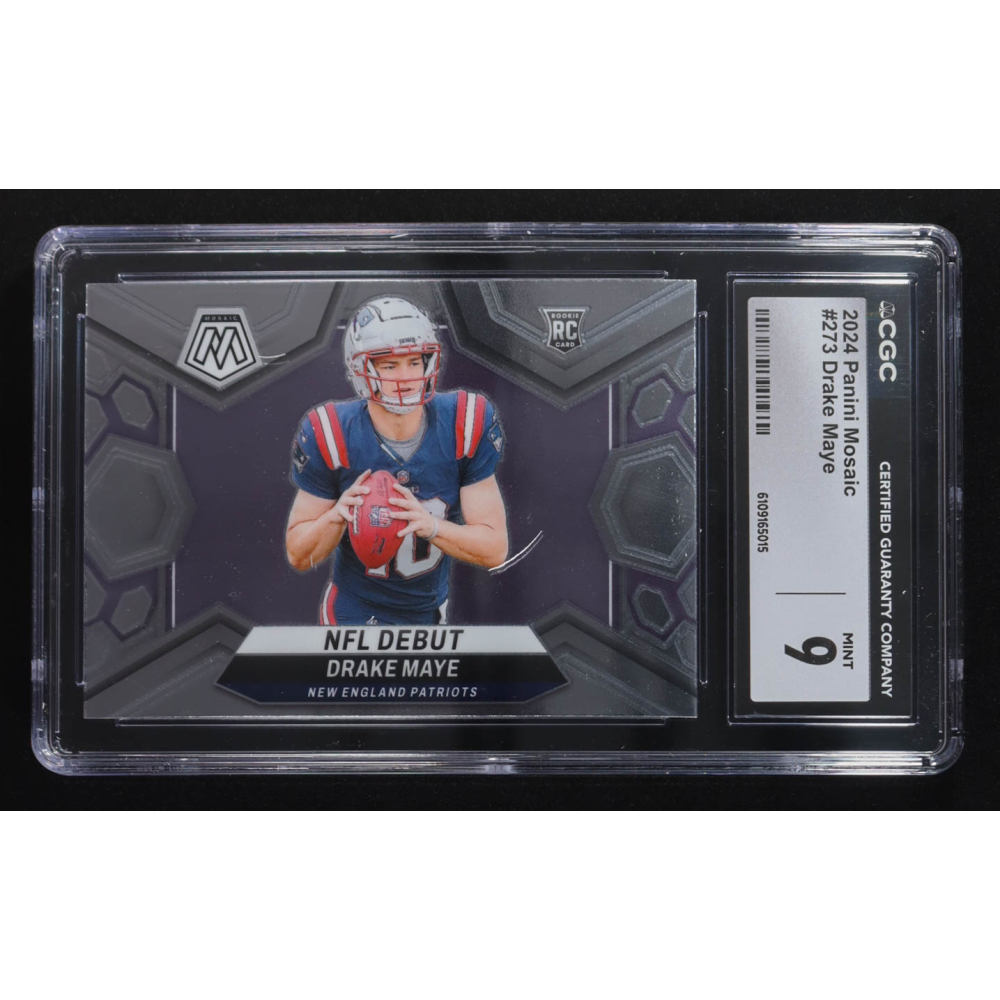 Drake Maye 2024 Panini Mosaic #273 DEB RC (CGC 9) at PristineAuction.com