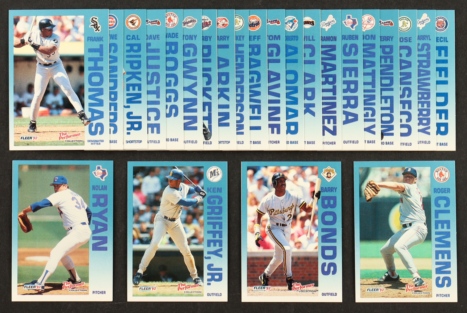1992 Fleer 7 Eleven Citgo The Performer Collection Baseball Complete Set of (24) Cards with Nolan Ryan #1, Barry Bonds #23, Ken Griffey Jr. #4, Roger Clemens #6 at PristineAuction.com 1992 Fleer 7 Eleven Citgo The Performer Collection Baseball Complete Set of (24) Cards with Nolan Ryan #1, Barry Bonds #23, Ken Griffey Jr. #4, Roger Clemens #6 at PristineAuction.com