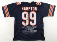 Dan Hampton Signed Career Highlight Stat Jersey Inscribed "HOF 2002" (Beckett) at PristineAuction.com