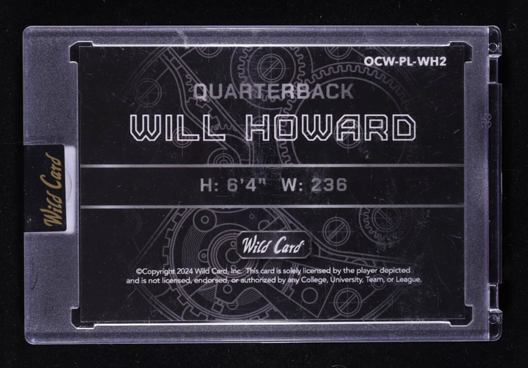 Will Howard 2024 Wild Card QB1 On The Clock #OCW-PL-WH2 RC #1/1 at PristineAuction.com Will Howard 2024 Wild Card QB1 On The Clock #OCW-PL-WH2 RC #1/1 at PristineAuction.com