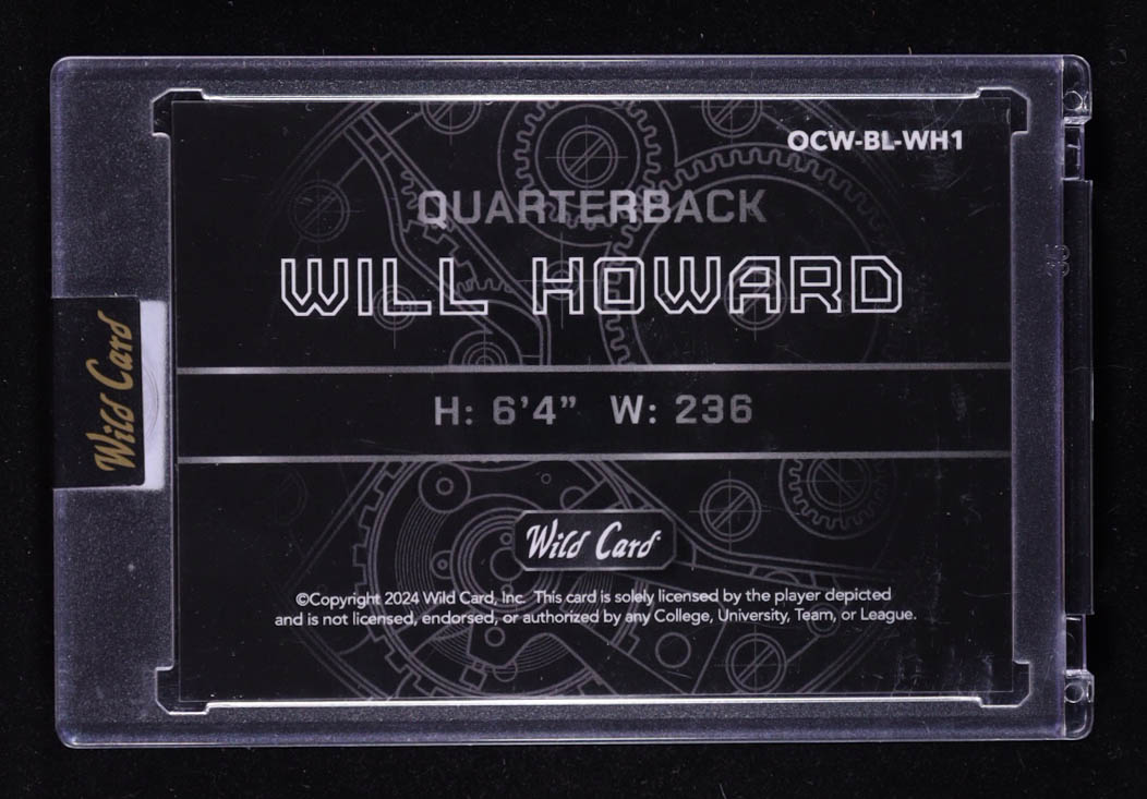 Will Howard 2024 Wild Card QB1 On The Clock #OCW-BL-WH1 RC #1/18 at PristineAuction.com Will Howard 2024 Wild Card QB1 On The Clock #OCW-BL-WH1 RC #1/18 at PristineAuction.com