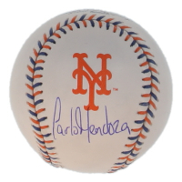 Carlos Mendoza Signed OML Mets Logo Baseball (MLB & Fanatics) at PristineAuction.com