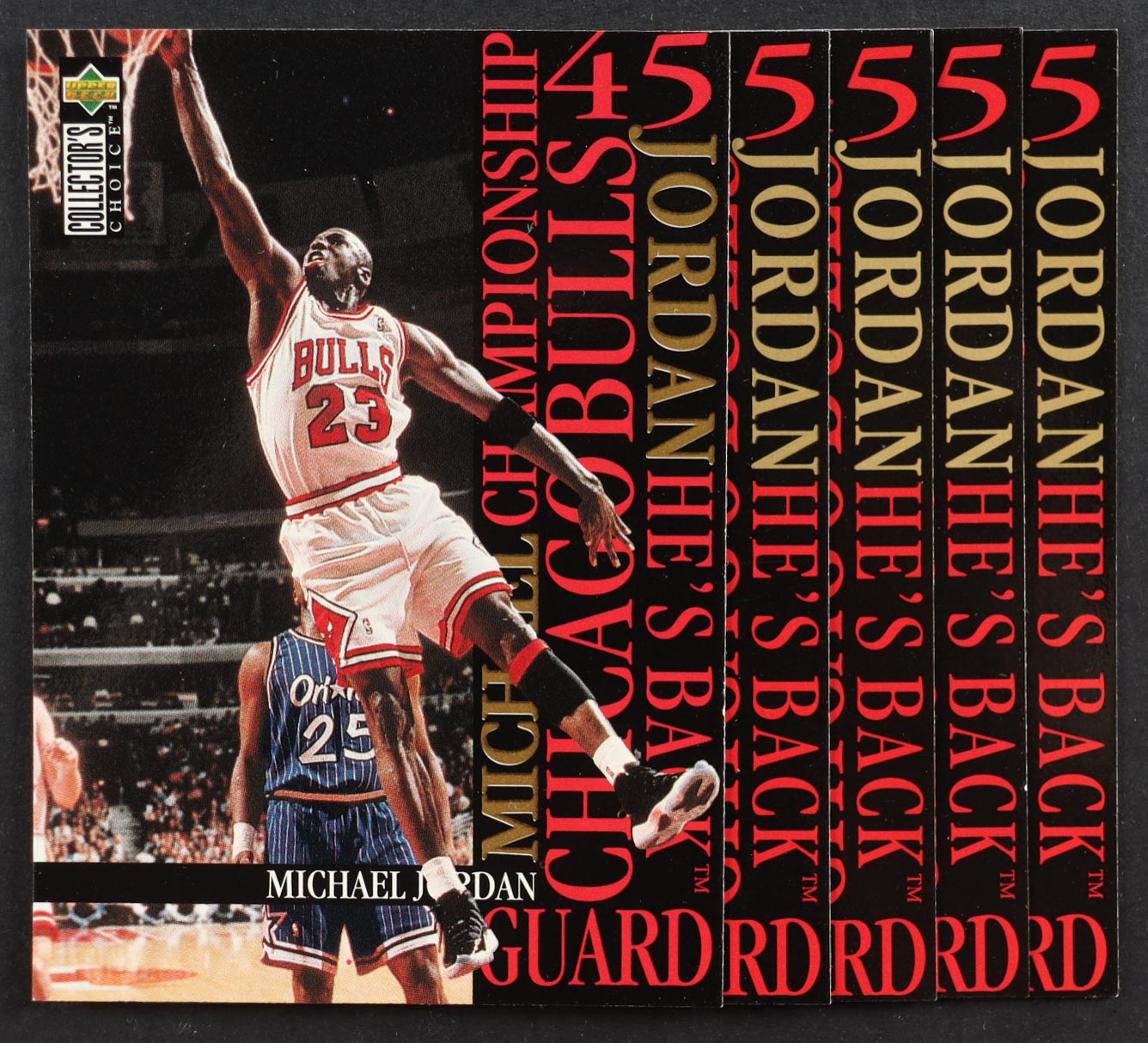 1995-96 Collector's Choice Jordan He's Back Complete Set of (5) Cards at PristineAuction.com 1995-96 Collector's Choice Jordan He's Back Complete Set of (5) Cards at PristineAuction.com