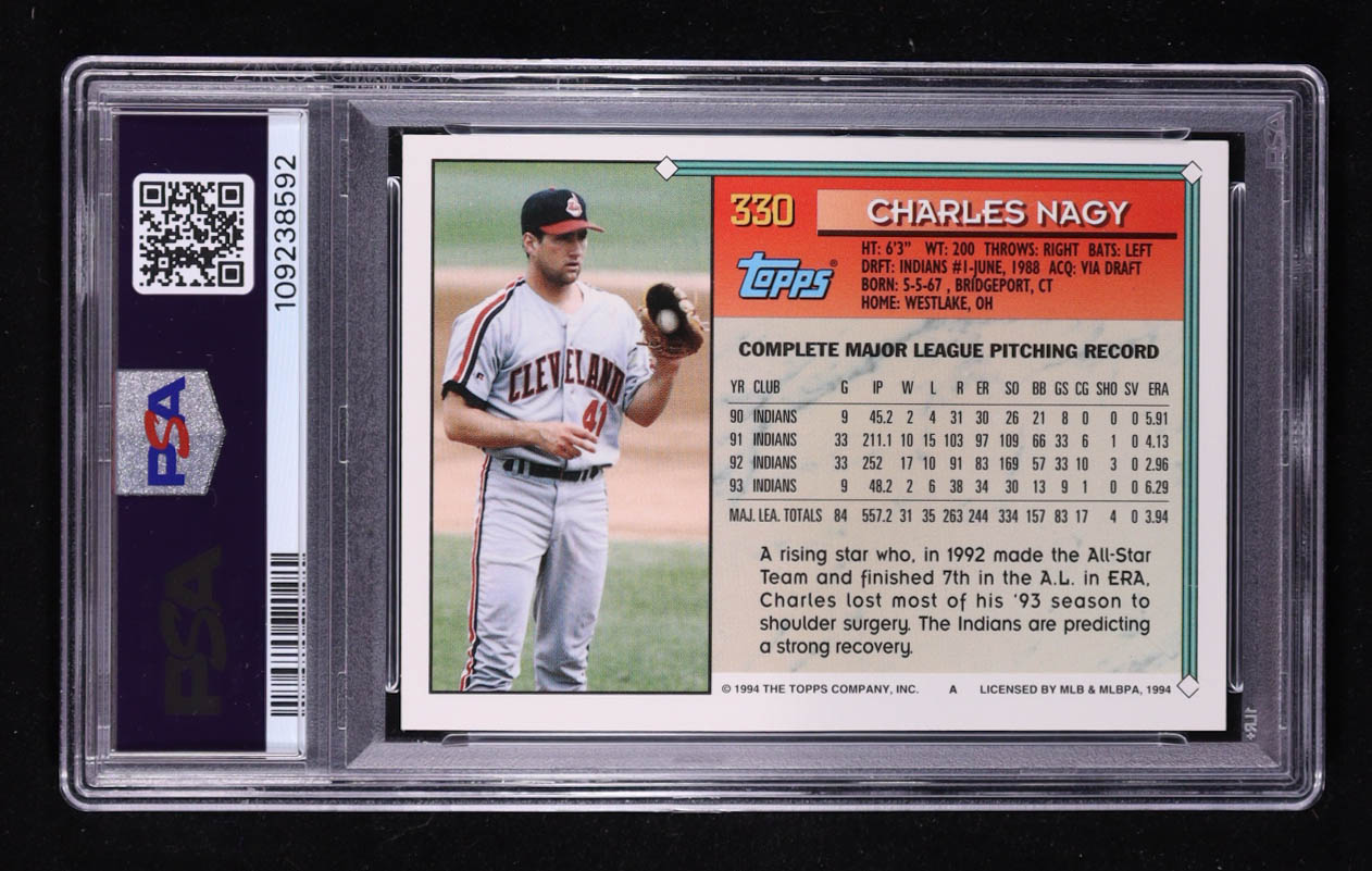 Charley Nagy 1994 Topps #330 (PSA 8) at PristineAuction.com Charley Nagy 1994 Topps #330 (PSA 8) at PristineAuction.com