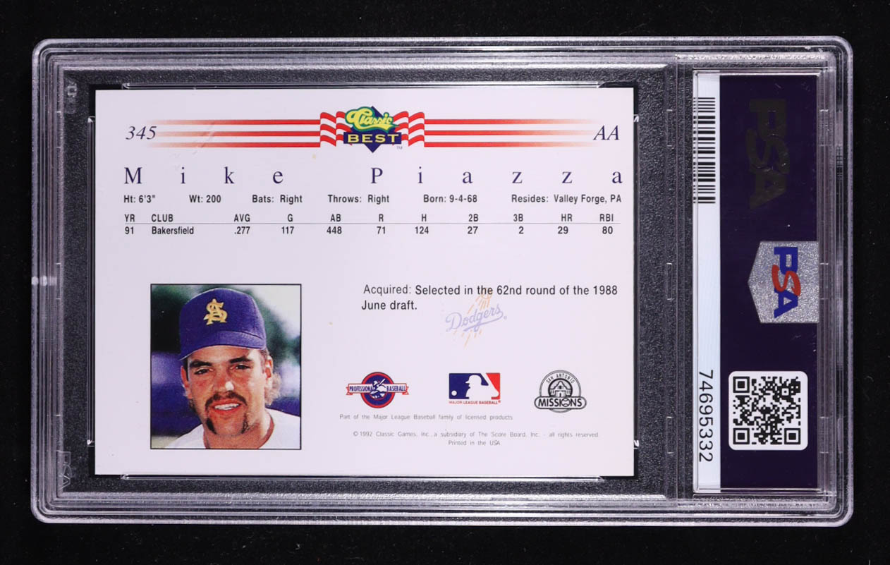 Mike Piazza 1992 Classic Best #345 (PSA 10) at PristineAuction.com Mike Piazza 1992 Classic Best #345 (PSA 10) at PristineAuction.com
