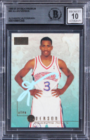Allen Iverson Signed 1996 Skybox Premium #85 RC (BGS | Auto Grade 10) at PristineAuction.com