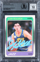 John Stockton Signed 1988 Fleer #115 (BGS | Auto Grade 10) at PristineAuction.com